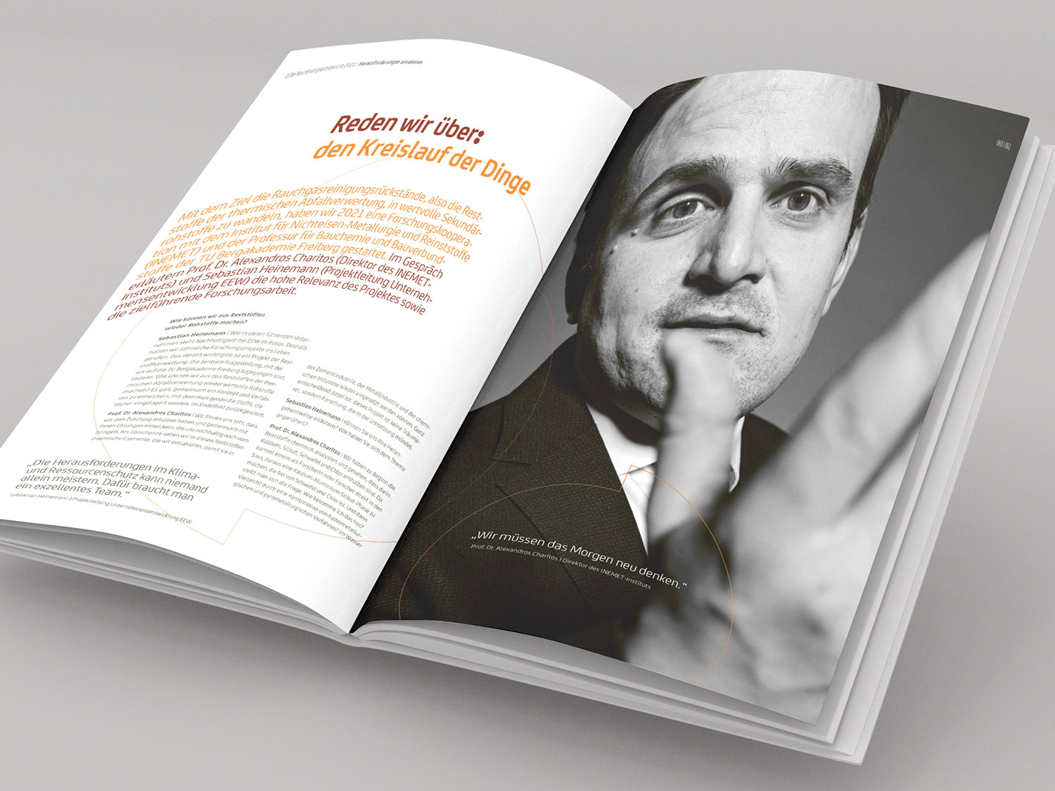 Beispielhafte Seiten aus dem EEW-Nachhaltigkeitsbericht